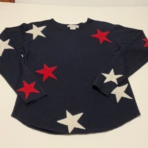 Rachel Zoe Cashmere Blend Star Print Sweater Size XS. Navy, red and white tswift